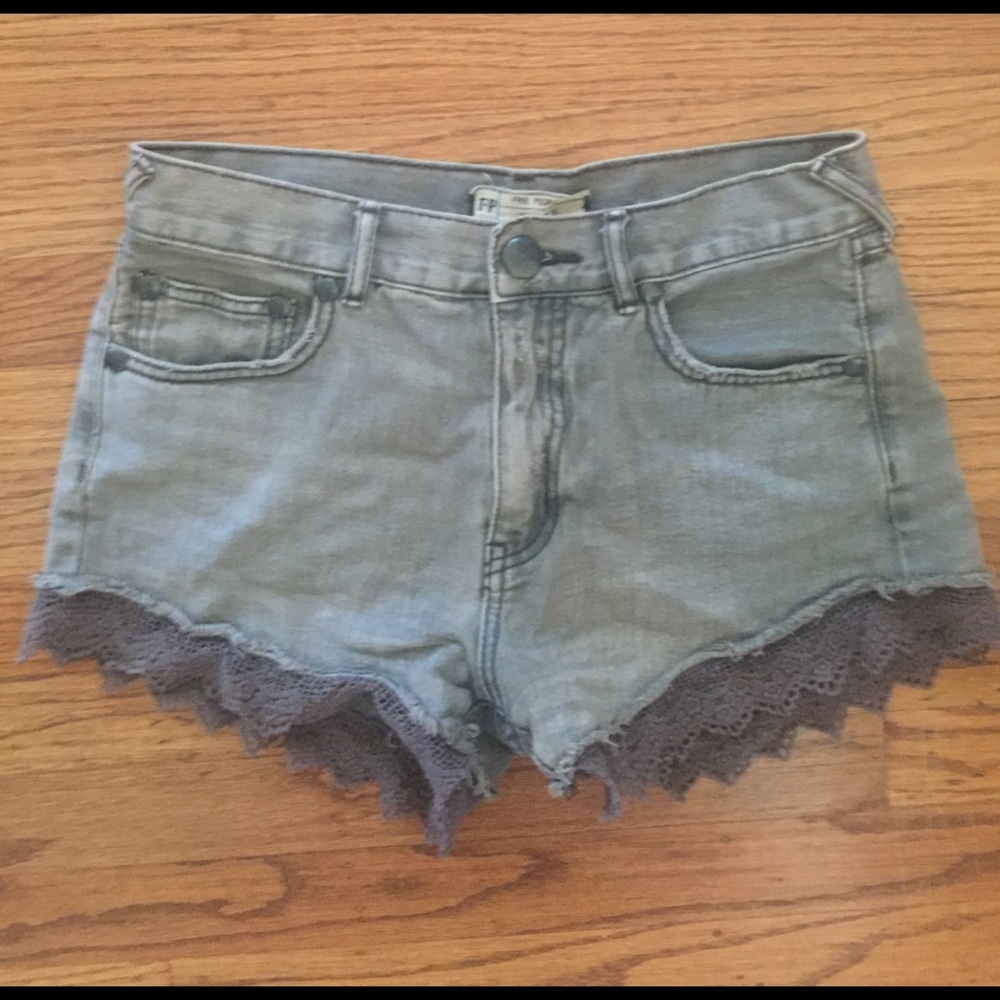 Free People Lace Trim Cutoffs