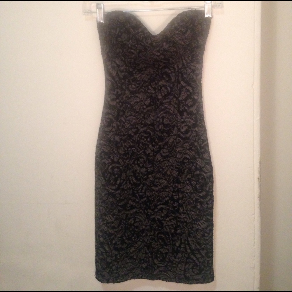 Cute Sweetheart-shaped Black/grey Lace Midi Dress