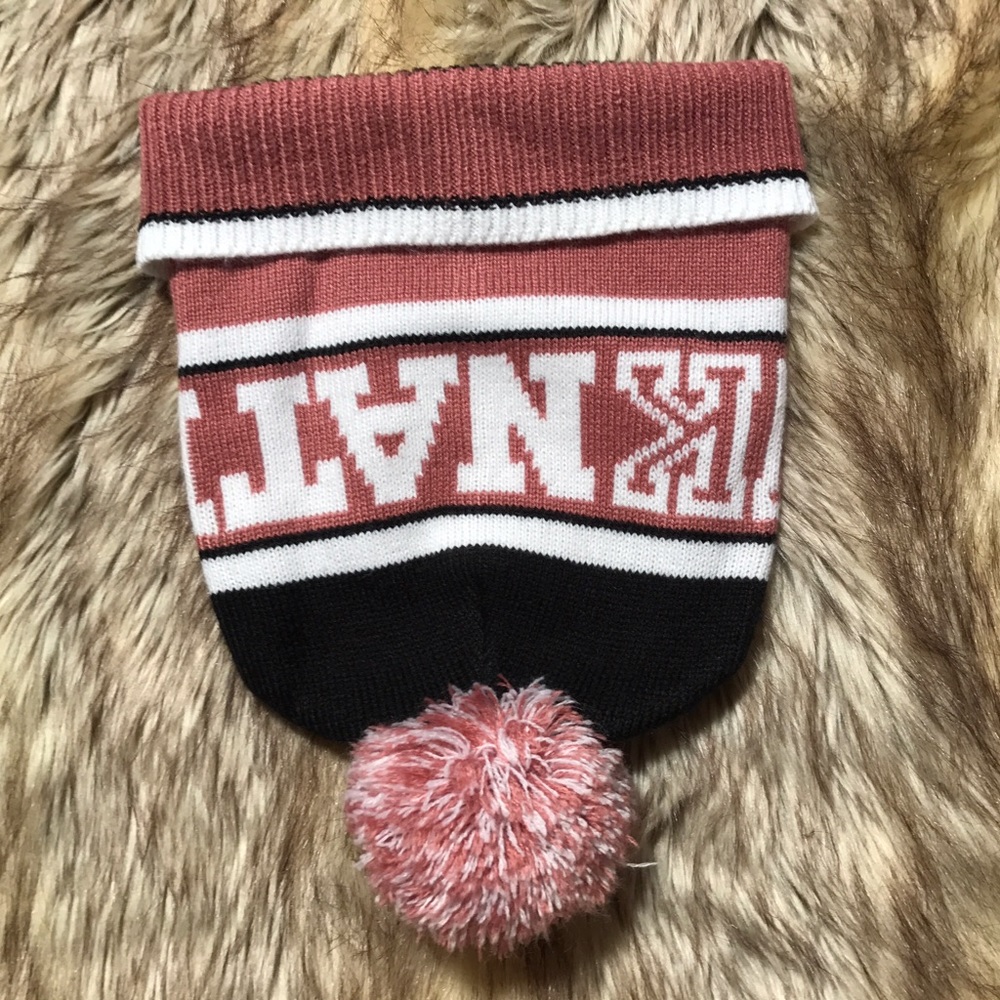 Victoria Secret Pink Beanie Hat with Pom-Pom