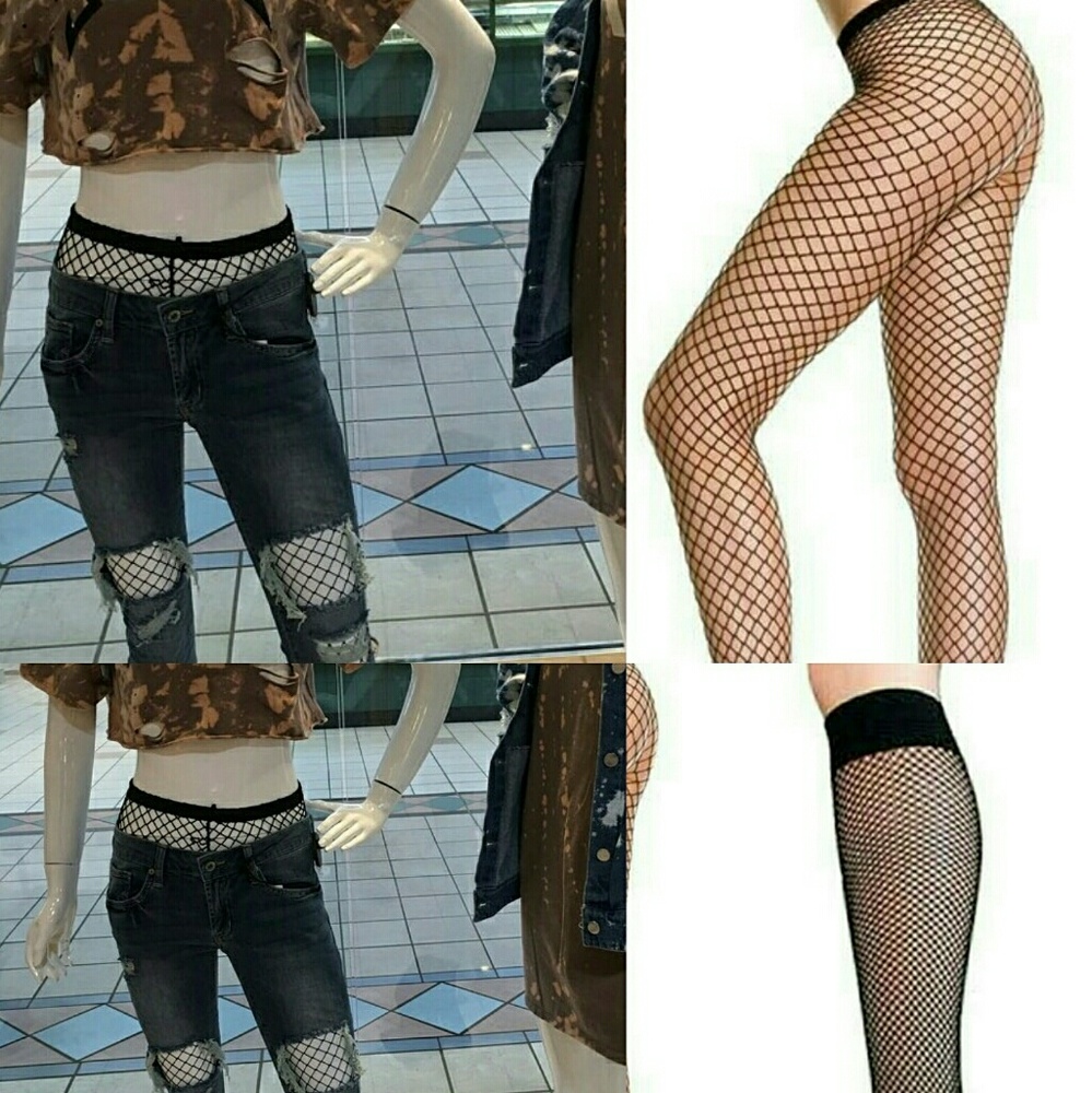 Fishnet Tights and Knee High Socks