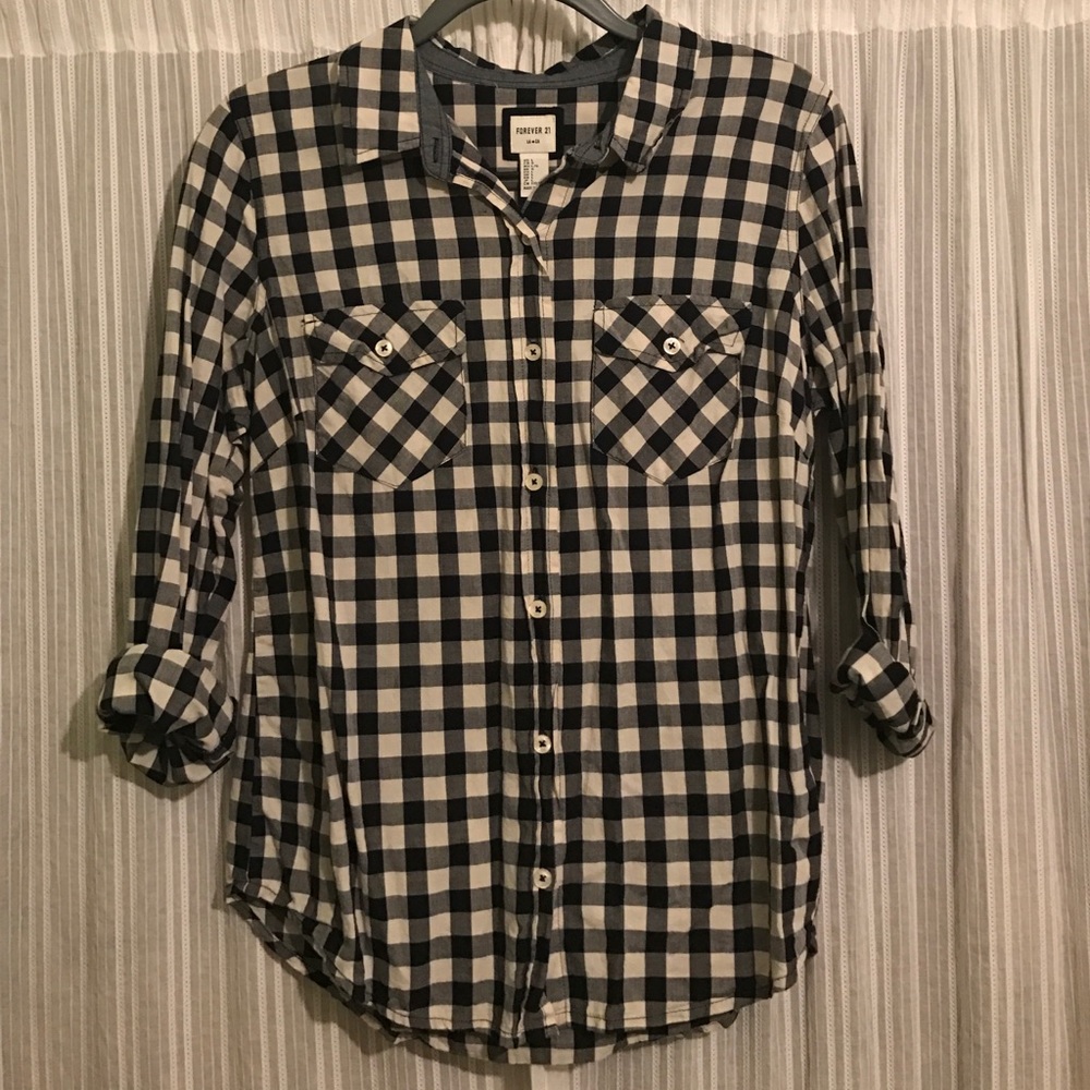 Dark Blue & Cream Flannel