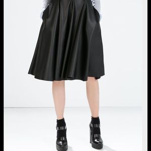 Zara Skirts - BNWT. Zara A-line faux leather skirt Zara Skirts - BNWT. Zara A-line faux leather skirt