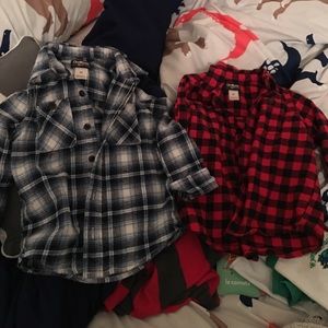Flannel button ups.