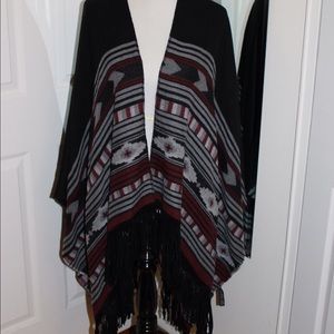 Aztec Print Poncho