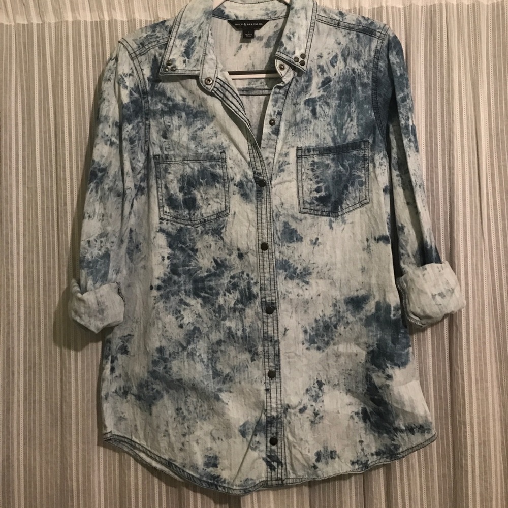 Tie-Dye Jean Button Down
