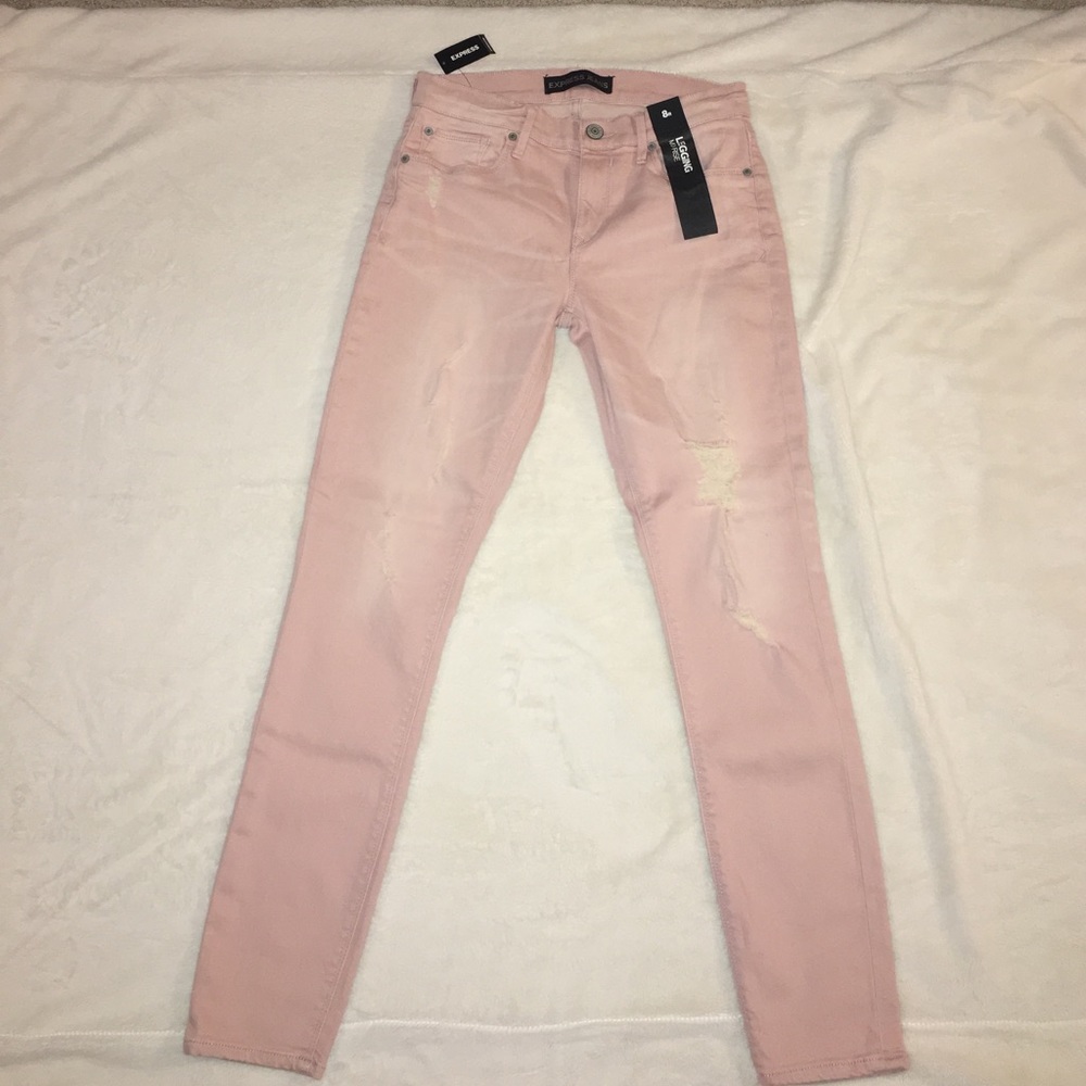 Light pink jeggings from Express 8R
