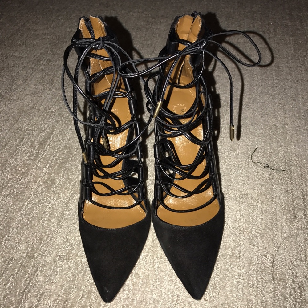 Aquazzura leather strap pump