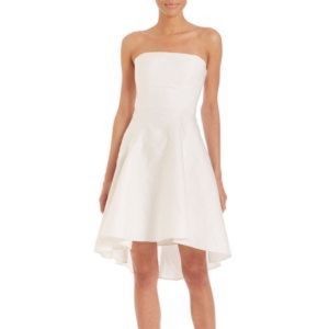 Halston Heritage white strapless dress