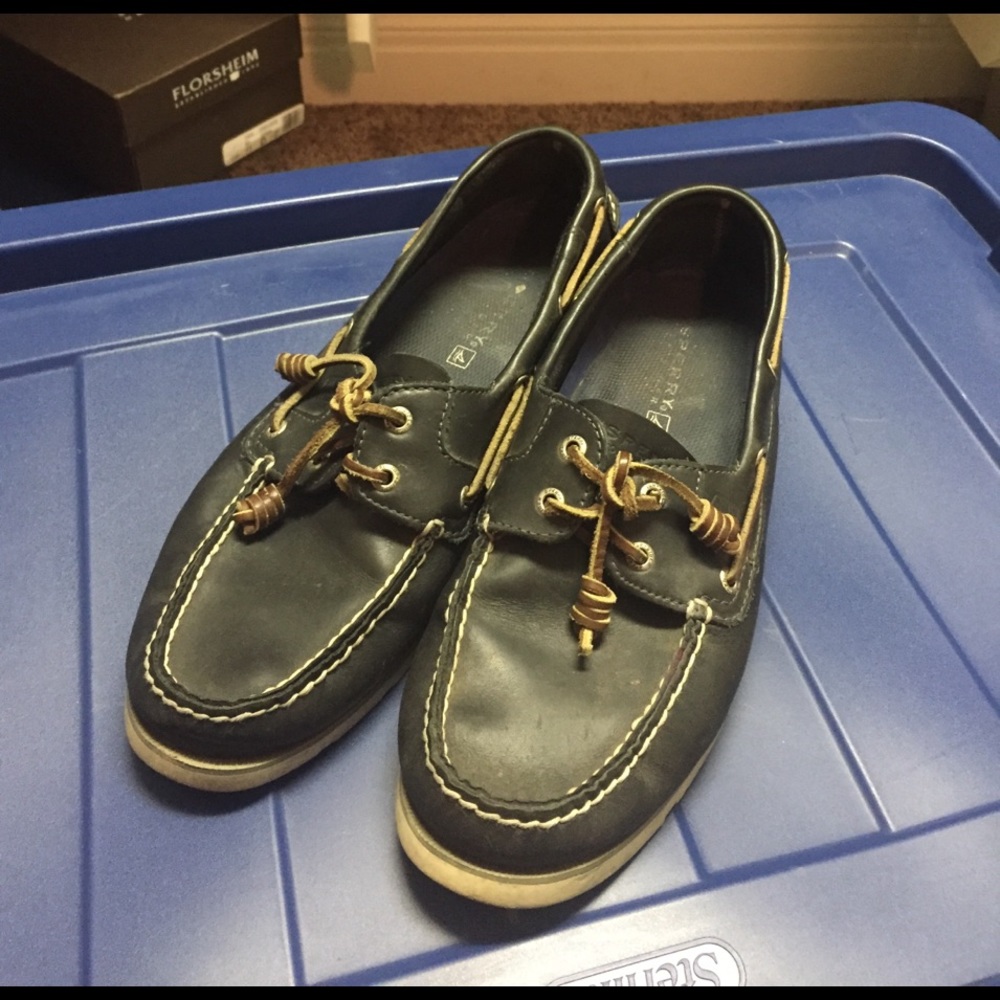 Blue Leather Sperry Top Siders