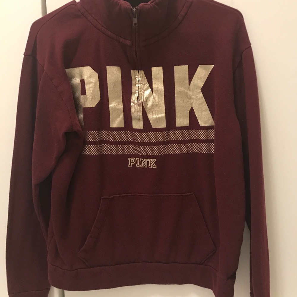 SOLD ON MERCVS pink burgundy and gold sweater