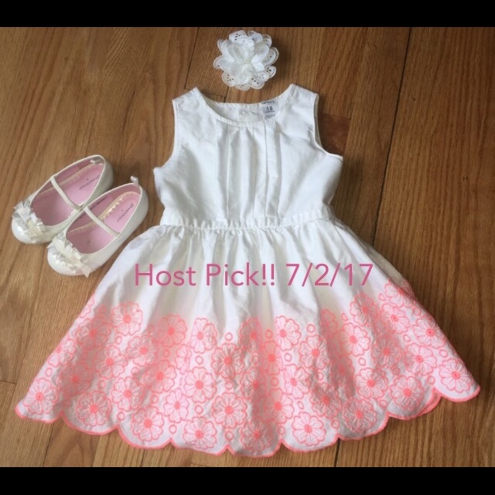 🎉HP 7/2/17🎉White Sun Dress w/ coral flowers 🌸