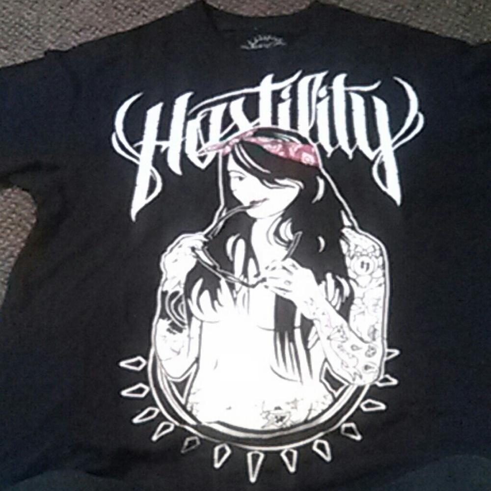 Hostility tattoo girl t-shirt