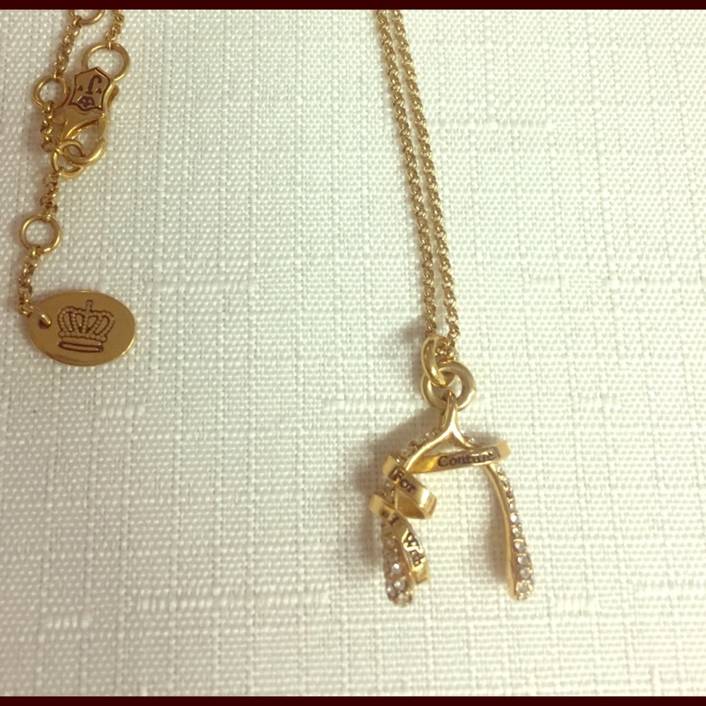 Delicate Juicy Couture wishbone pendant