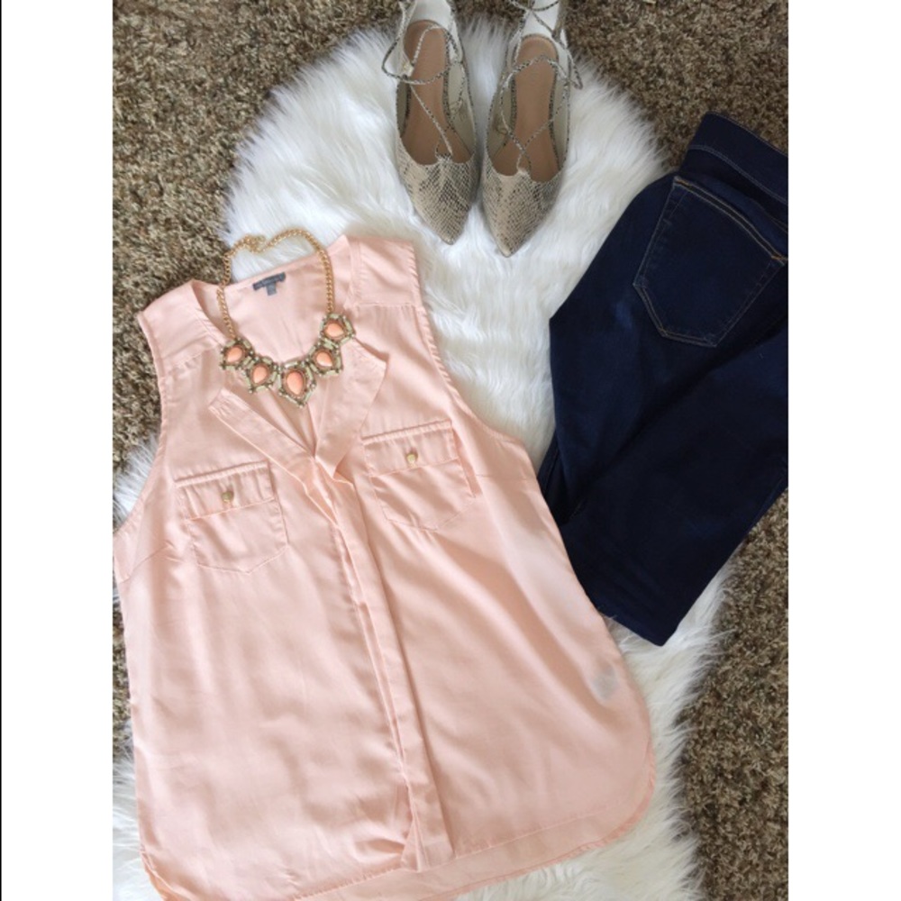 SOLD Peach Tank Blouse