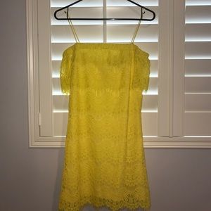 Yellow lace top shop dress