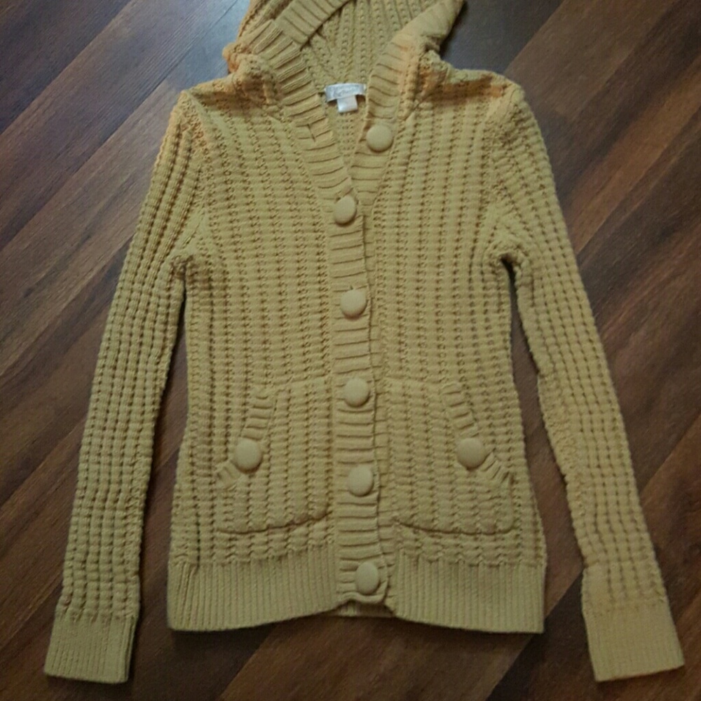 Hooded Button-Up  Sweater