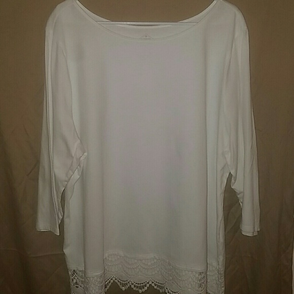 !!WHITE SWOOP NECK BLOUSE!! - Picture 1 of 3