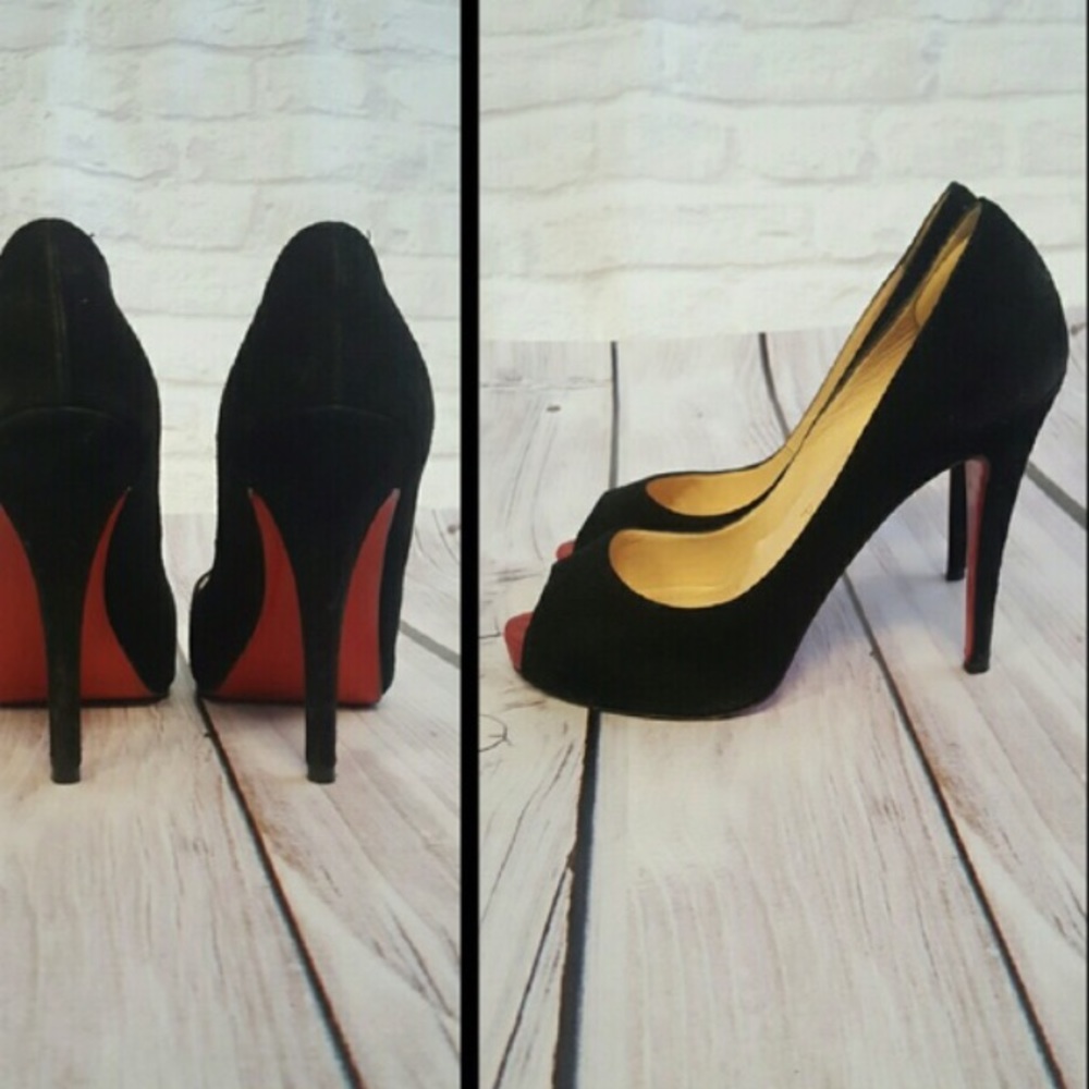 1 day sale Christian louboutin Suede peep toe 👠