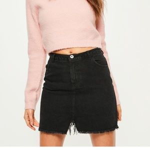 Missguided Black Denim Mini Skirt