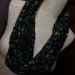 Knitted infinity scarf multi colored