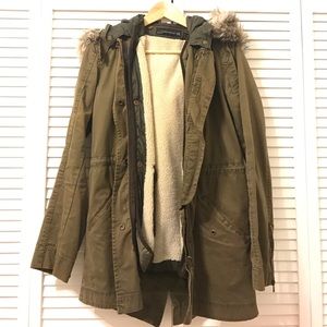Zara Military Jacket With Removable Sherpa Vest XS