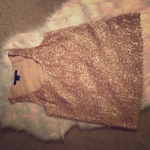 Glam champagne gold sequins French Connection tank