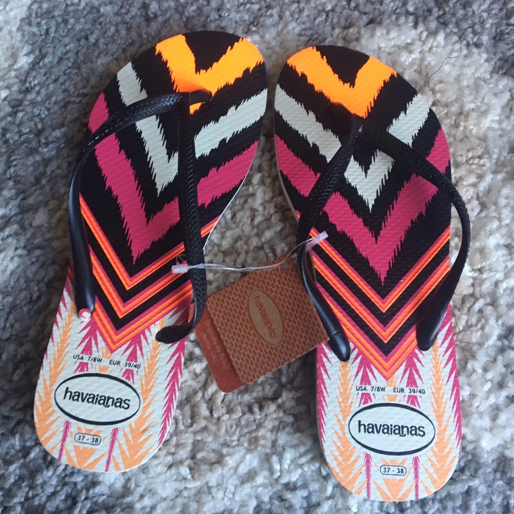 Tropical Tribal Print Havaianas Flip Flops