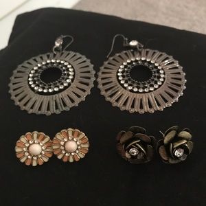 Betsy Johnson forever 21 earrings set of 3 floral