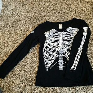 Long sleeve skeleton t shirt
