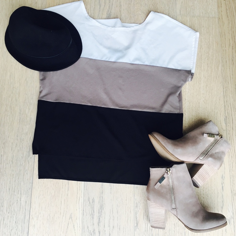 Woven Colorblock Blouse