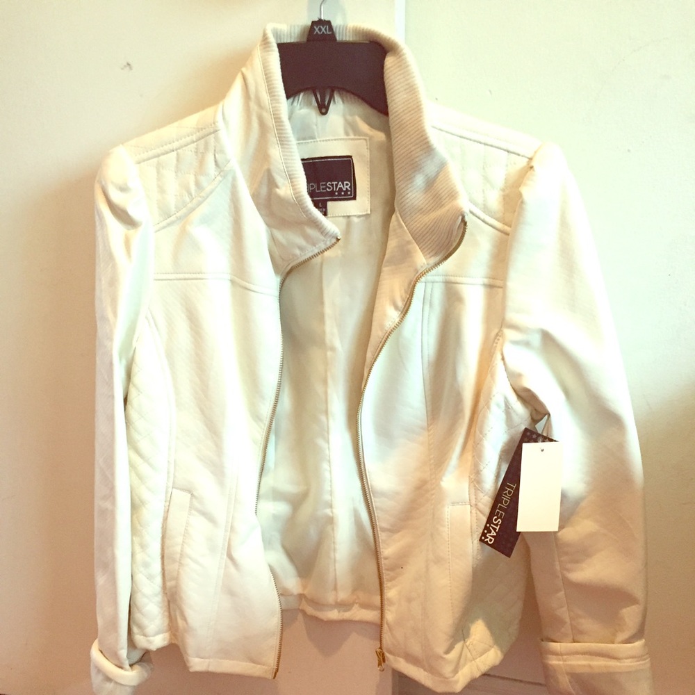 Cream leather jacket