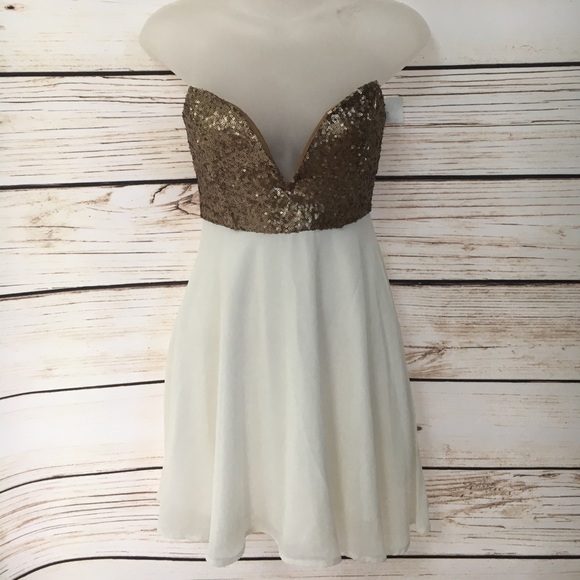 Tobi | Dresses | Tobi Dress Gold Sequins Top Sz S | Poshmark