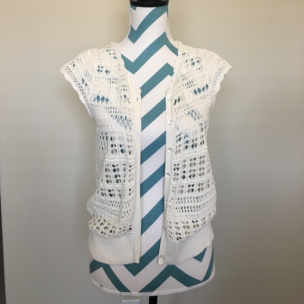 Anthropologie Knitted Flutter Sleeve Cardigan