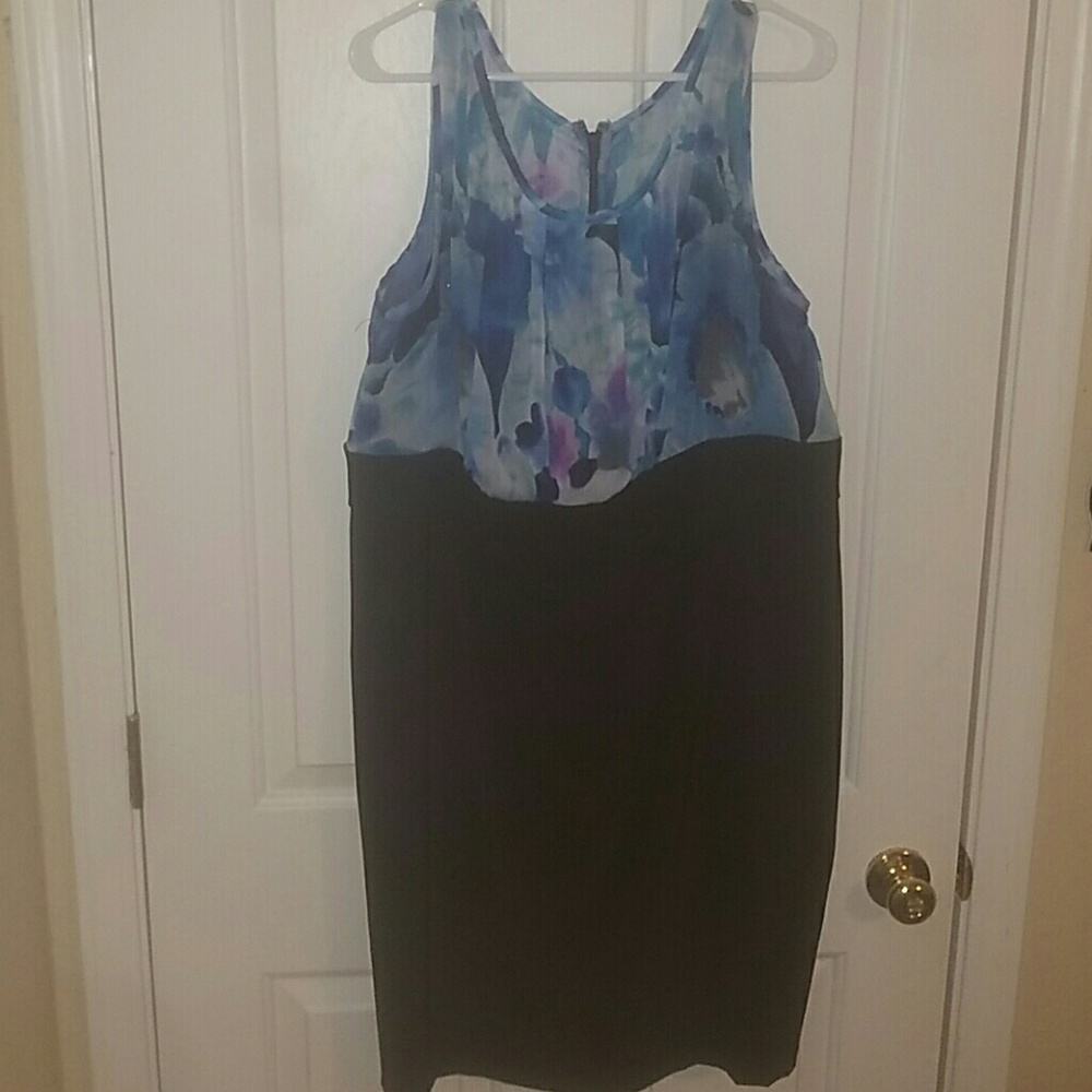 !!BLUE PINK WHITE WATER COLOR DRESS!!