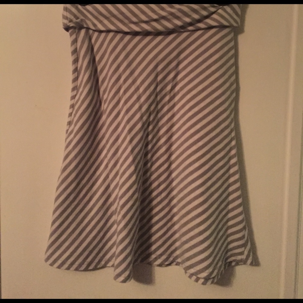 Gray and white striped azure skirt