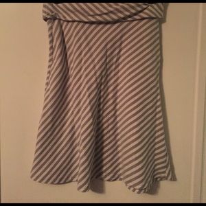 Gray and white striped azure skirt
