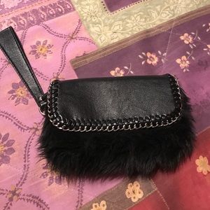Faux fur clutch