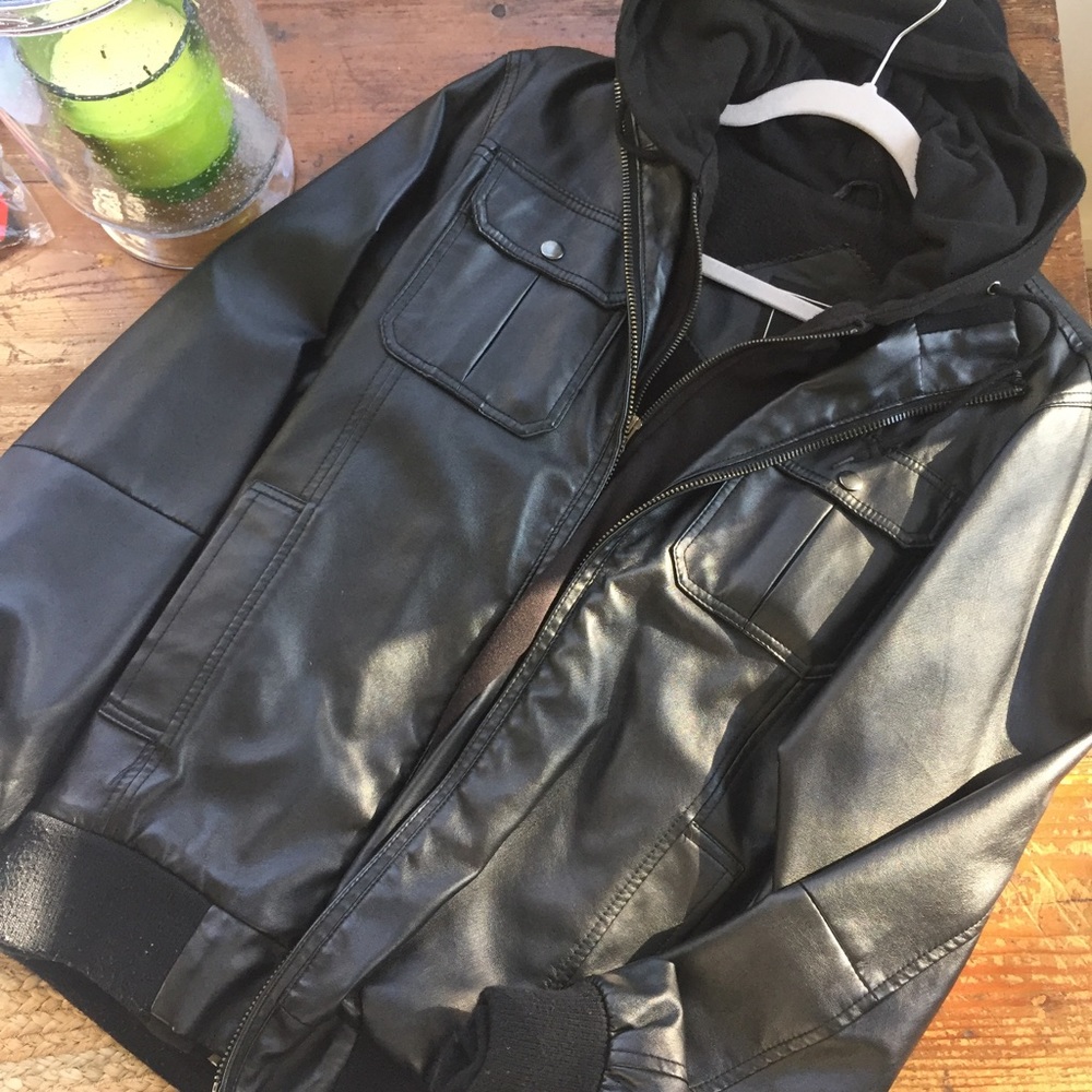 Men's obey leather jacket