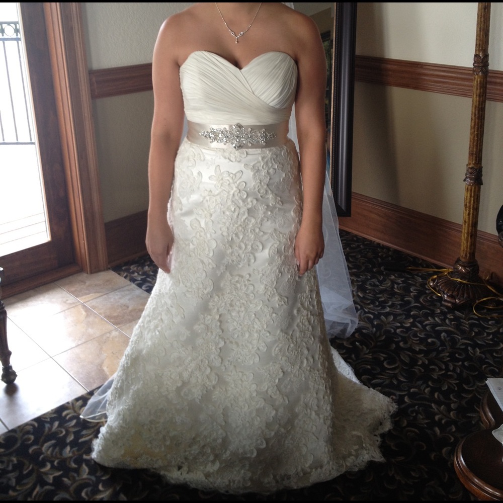 Wedding dress, veil and belt