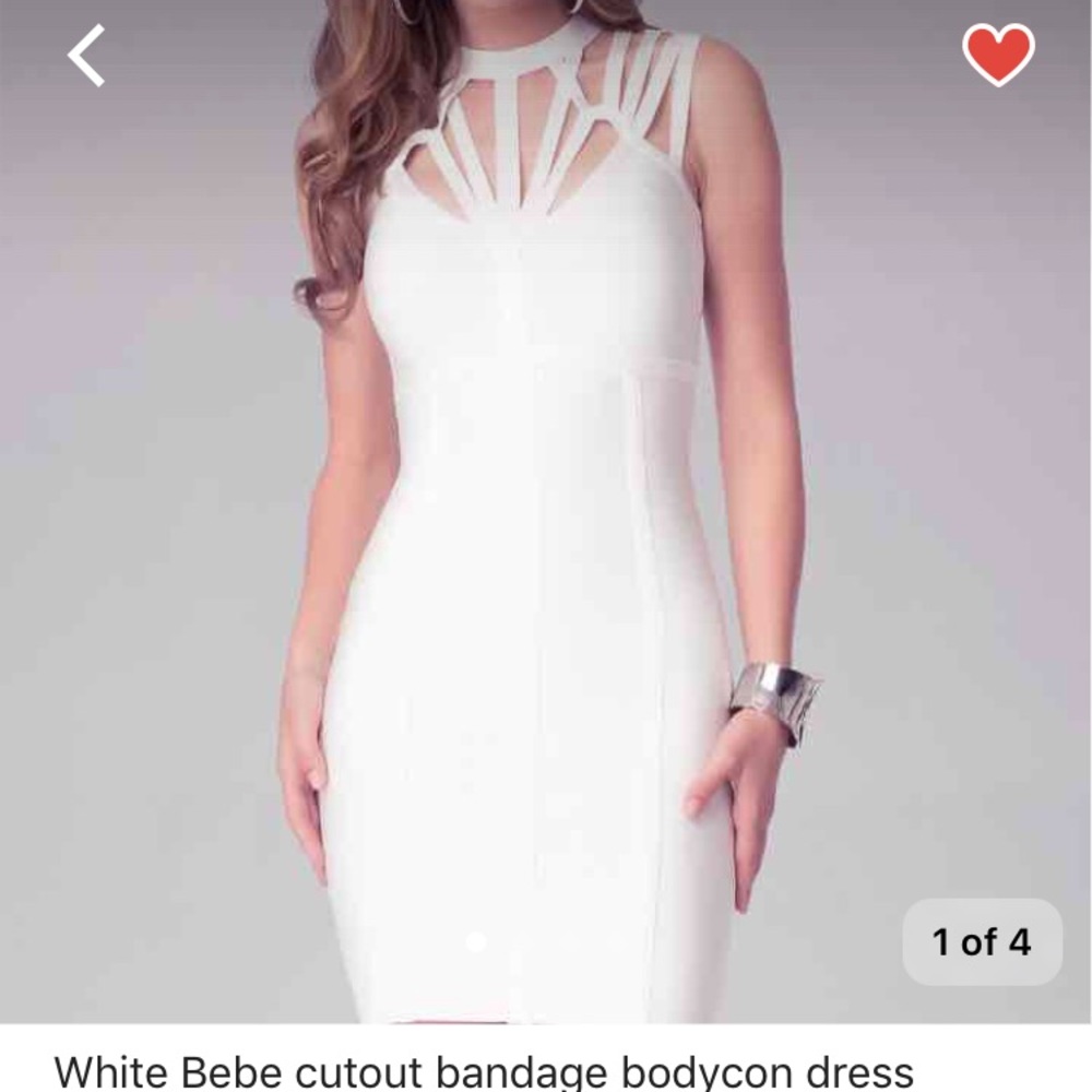 White bebe bandage dress