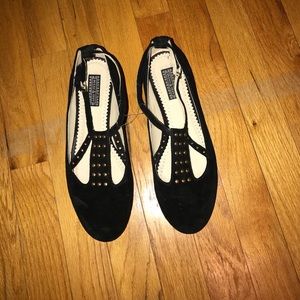 Black studded flats