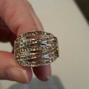 Papparazzi stretch brown rhinestone ring