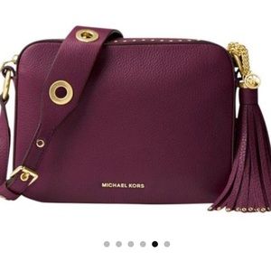 Brand NWT MK Plum Brooklyn Lg Camera Bag