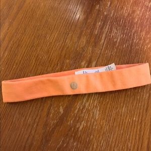 Orange Lululemon Athletics Fly-Away Tamer Headband