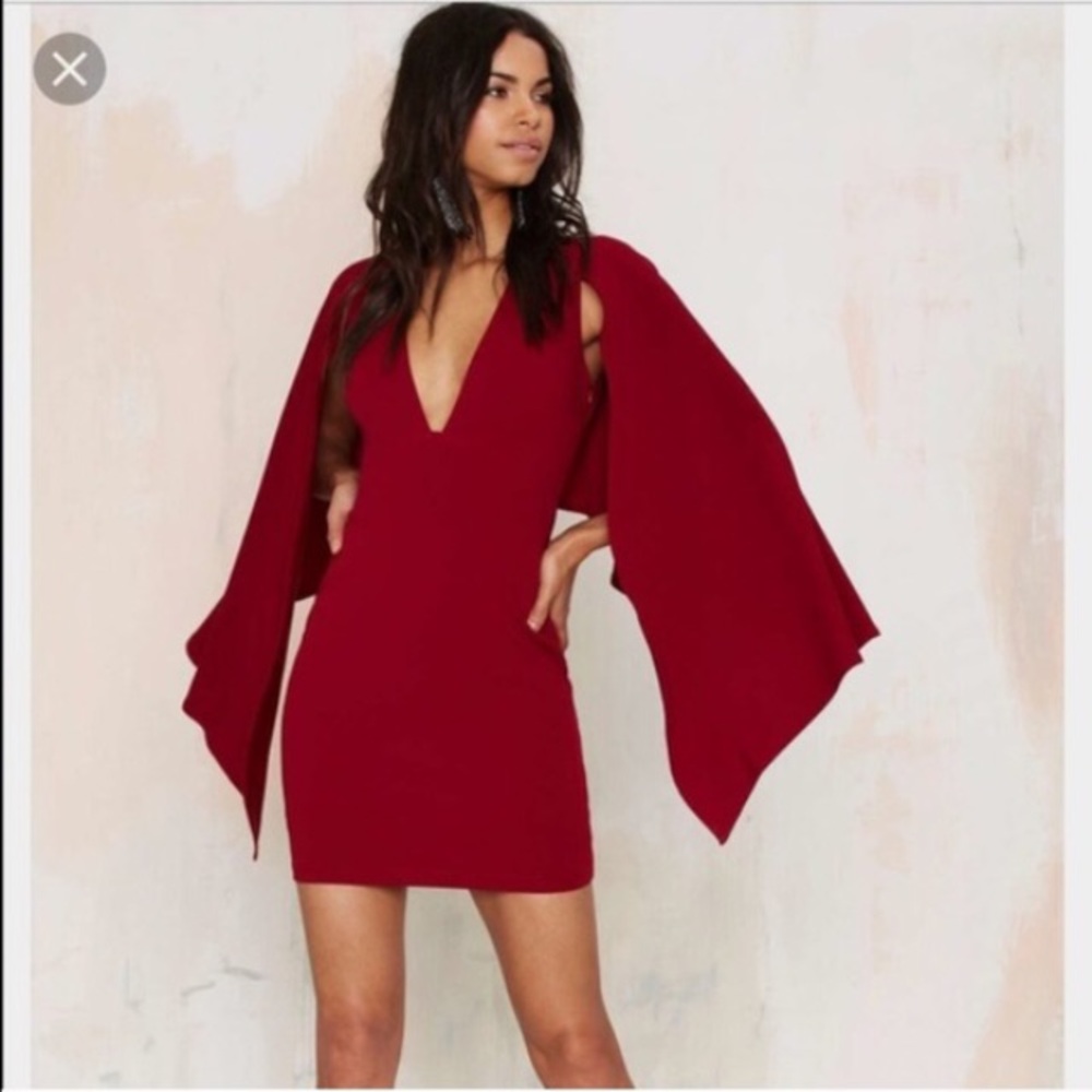 Burgundy Cape Dress