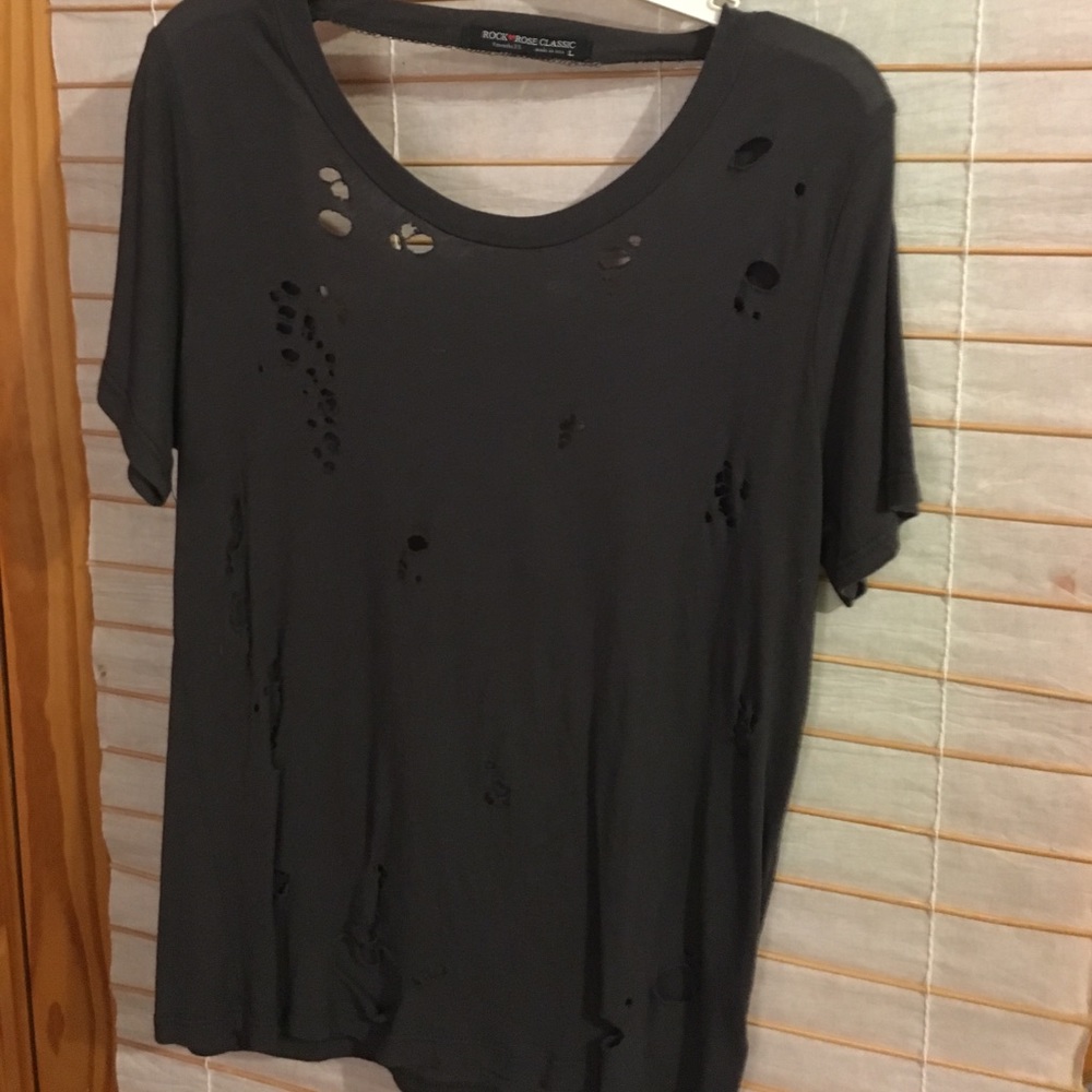 Ripped t-shirt cutout