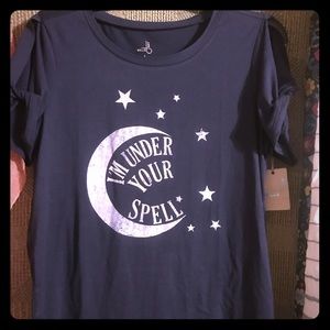 Under your spell open shoulder tee shirt size S