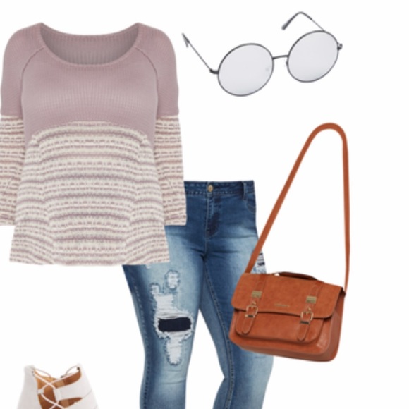 Plus Purple Striped High-Low Thermal Tunic🎉sale🎉 - Picture 4 of 4