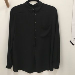 Black silky blouse