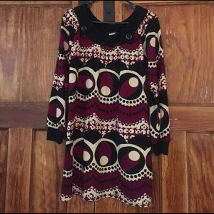 Printed sweater dress